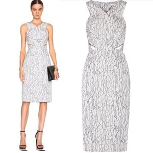 Jonathan Simkhai Caviar Cutout Midi Dress Gray Embroidered Sleeveless 4